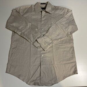 ALFRED SUNG Men’s cream and brown Pinstripes